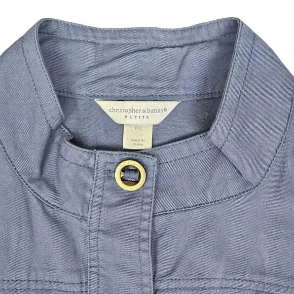 Christopher and Banks Sleeveless Button Up Utility Vest Size Large Petite - Picture 9 of 10